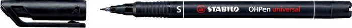 Image of Alkoholos marker, 0,4 mm, STABILO "OHPen S", fekete