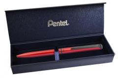 PENTEL Rollertoll, 0,35 mm, rotációs, matt piros tolltest, PENTEL 