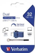 VERBATIM Pendrive, 32GB, USB 3.2+USB-C adapter, VERBATIM 