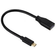 Hama Hama 0,15M USB Type C APA - USB Type A ANYA átalakító kábel - Fekete
