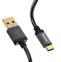 Hama Hama 1,5M USB Type C APA - USB Type A APA kábel - Fekete