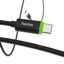 Hama Hama 1M USB Type C APA - USB Type A APA kábel - Fekete