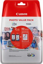 Canon PG-545 XL, CL-546 XL nagy kapacitású eredeti patron csomag (fekete, színes) + 50 db 10x15-ös fotópapír